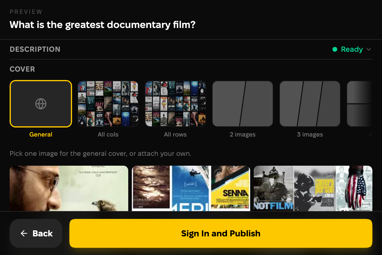 Picking a ready cover image